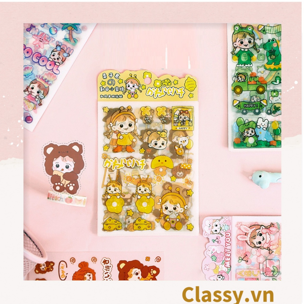 Hình dán trang trí Classy, sticker dễ thương, sticker dán laptop, điện thoại, tập, sổ, bình nước nhiều họa tiết PK1325