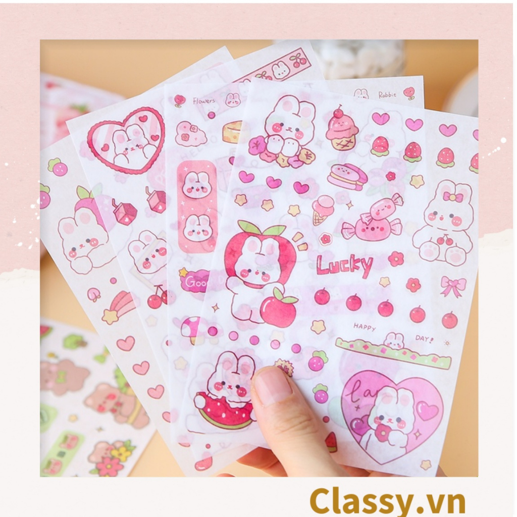 Hình dán trang trí Classy, sticker dễ thương, sticker dán laptop, điện thoại, tập, sổ, bình nước nhiều họa tiết PK1325