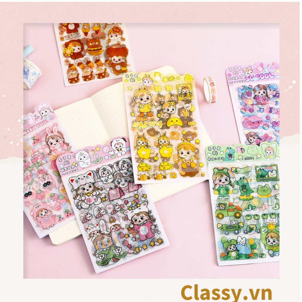 Hình dán trang trí Classy, sticker dễ thương, sticker dán laptop, điện thoại, tập, sổ, bình nước nhiều họa tiết PK1325