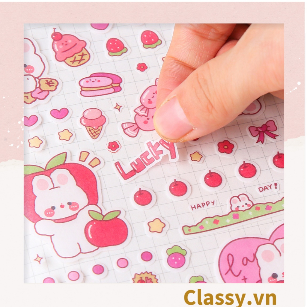 Hình dán trang trí Classy, sticker dễ thương, sticker dán laptop, điện thoại, tập, sổ, bình nước nhiều họa tiết PK1325