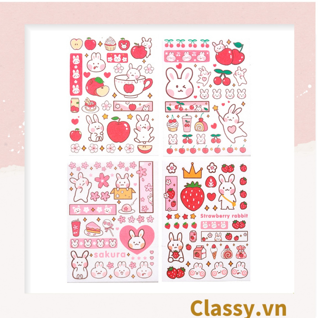 Hình dán trang trí Classy, sticker dễ thương, sticker dán laptop, điện thoại, tập, sổ, bình nước nhiều họa tiết PK1325