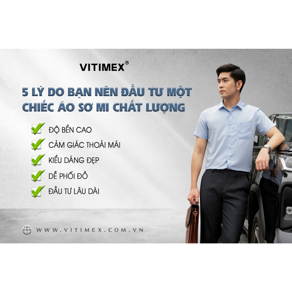 Áo Sơ Mi Ngắn Tay Vải Tre Dáng Ôm Vạt Bằng ASB7695