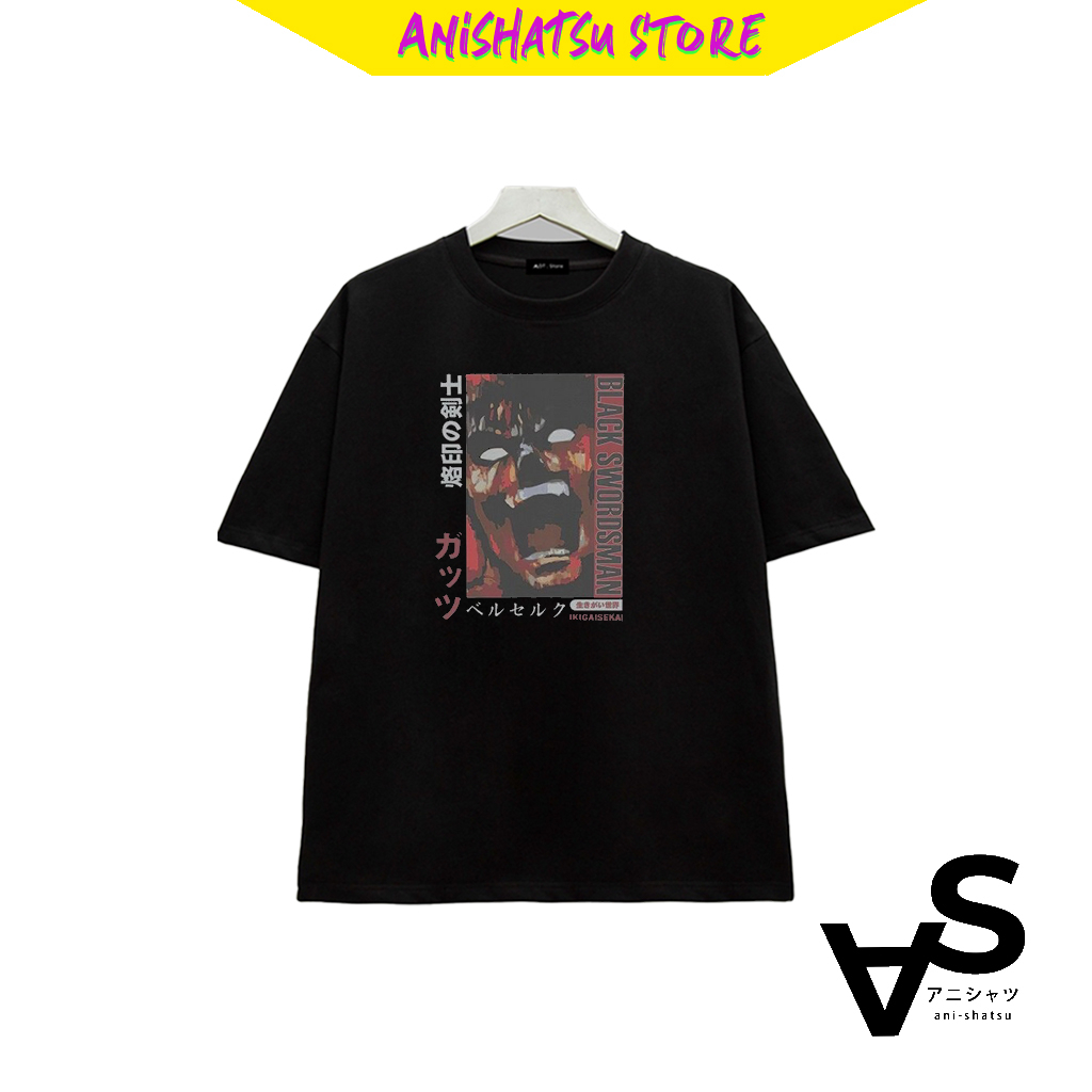 Áo thun Berserk Guts Black Swordsman T-Shirts Men Anime - chất thun thoáng mát