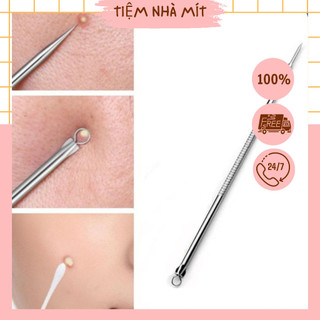 Que nặn mụn thép không gỉ - Cây nặn mụn 2 đầu tiện dụng