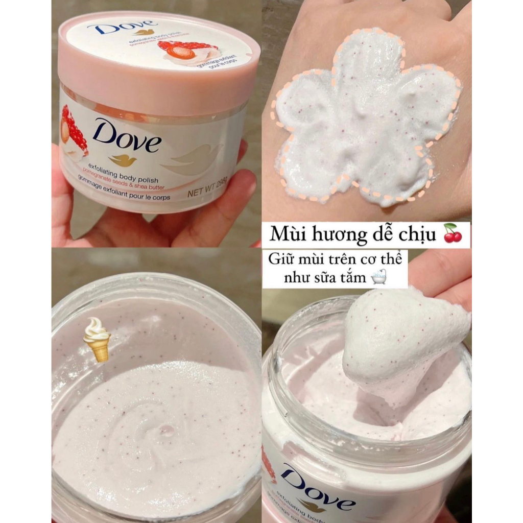 Tẩy Tế Bào Chết Toàn Thân Dove Exfoliating Body Polish 225ml  - Beautyroomby Mei
