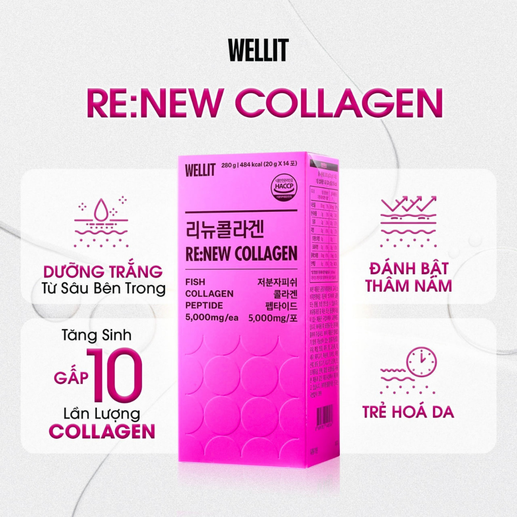 Collagen Peptide Cá Trẻ Hoá Làn Da Hàm Lượng 5000Mg Hàn Quốc