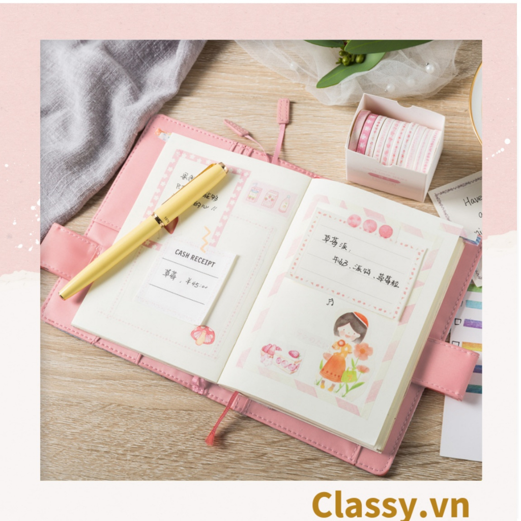 Hộp 10 cuộn băng keo  Classy trang trí mini nhiều họa tiết dễ thương PK1272