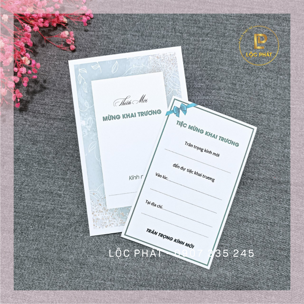 Khuyến mãi Thiệp Khai Trương siêu xinh 10x15.5cm - có nhận in theo yêu cầu (ib shop)