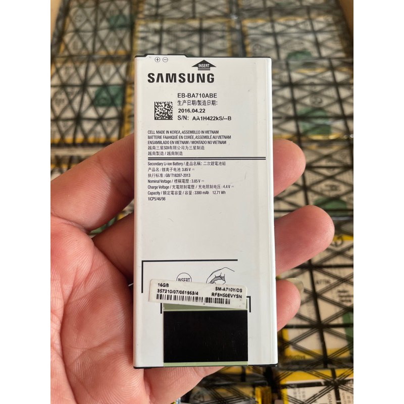 Pin sam sung A710  zin hãng bóc máy , bảo hành 1 tháng