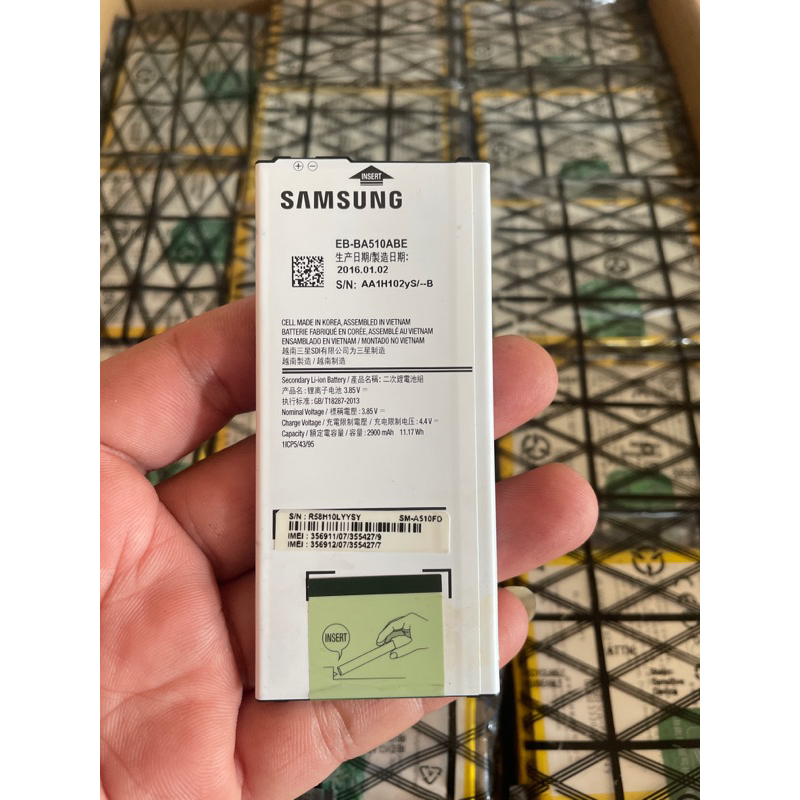 Pin sam sung A510  zin hãng bóc máy, bảo hành 1 tháng
