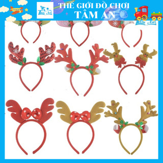 Bờm giáng sinh, bờm tuần lộc cài tóc lấp lánh, băng đô cài tóc noel