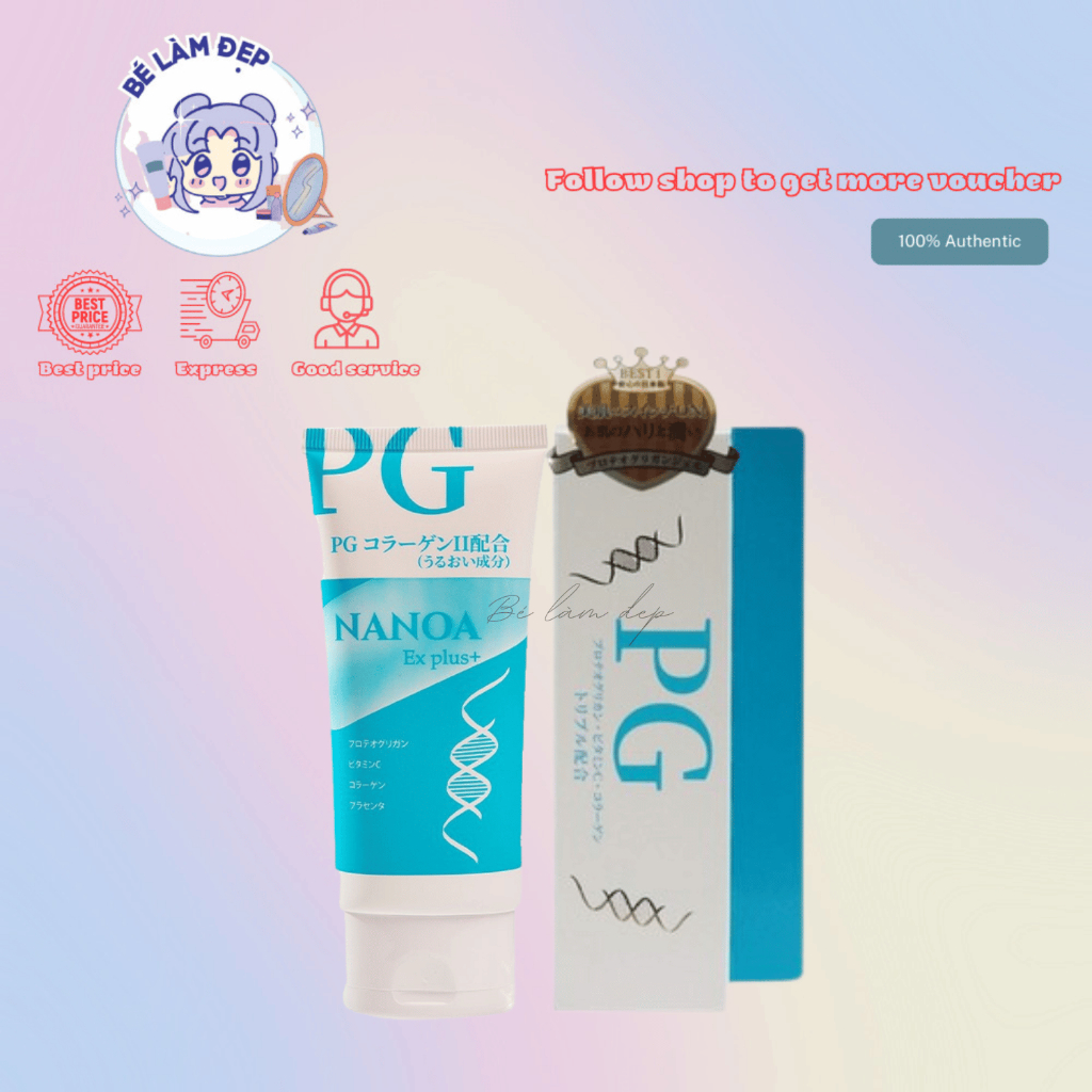 Kem Dưỡng &amp; Phục Hồi Da PG Collagen Nanoa Ex Plus+ 100g Nhật Bản, Cấp Ẩm Phục Hồi Da Sau Peel Dạng Gel