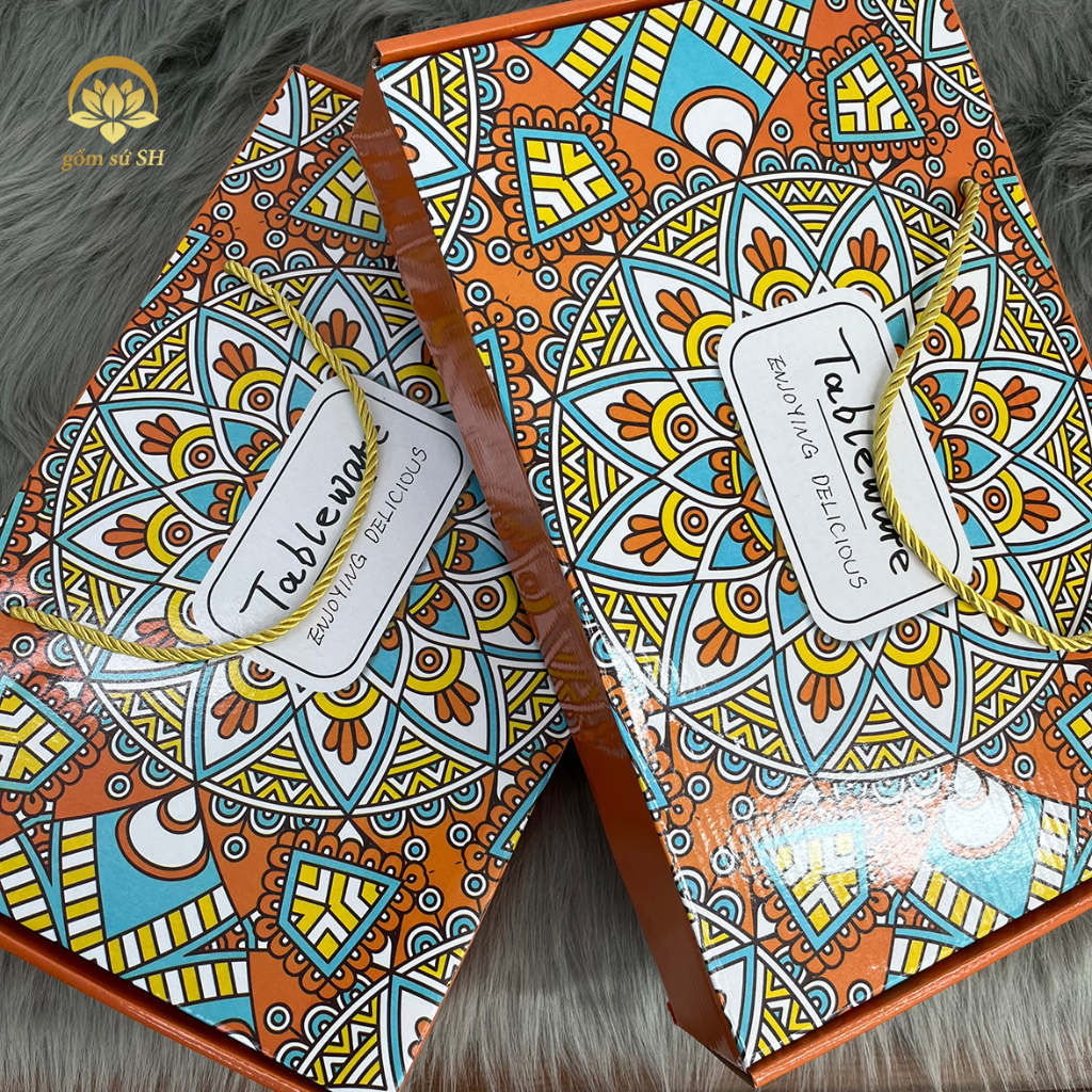 Bộ 6 chén bát sứ kèm hộp quà tặng ăn cơm gia đình họa tiết trái cây dễ thương siêu đáng yêu - Gốm sứ SH