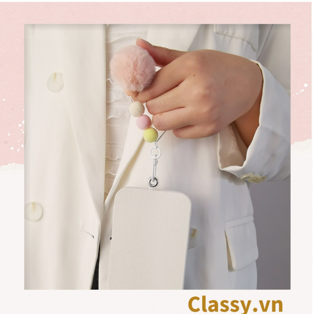 Móc khóa Classy, móc đeo điện thoại móc điện thoại chuỗi hạt nhựa nhiều màu, nhiều kích thước PK1268