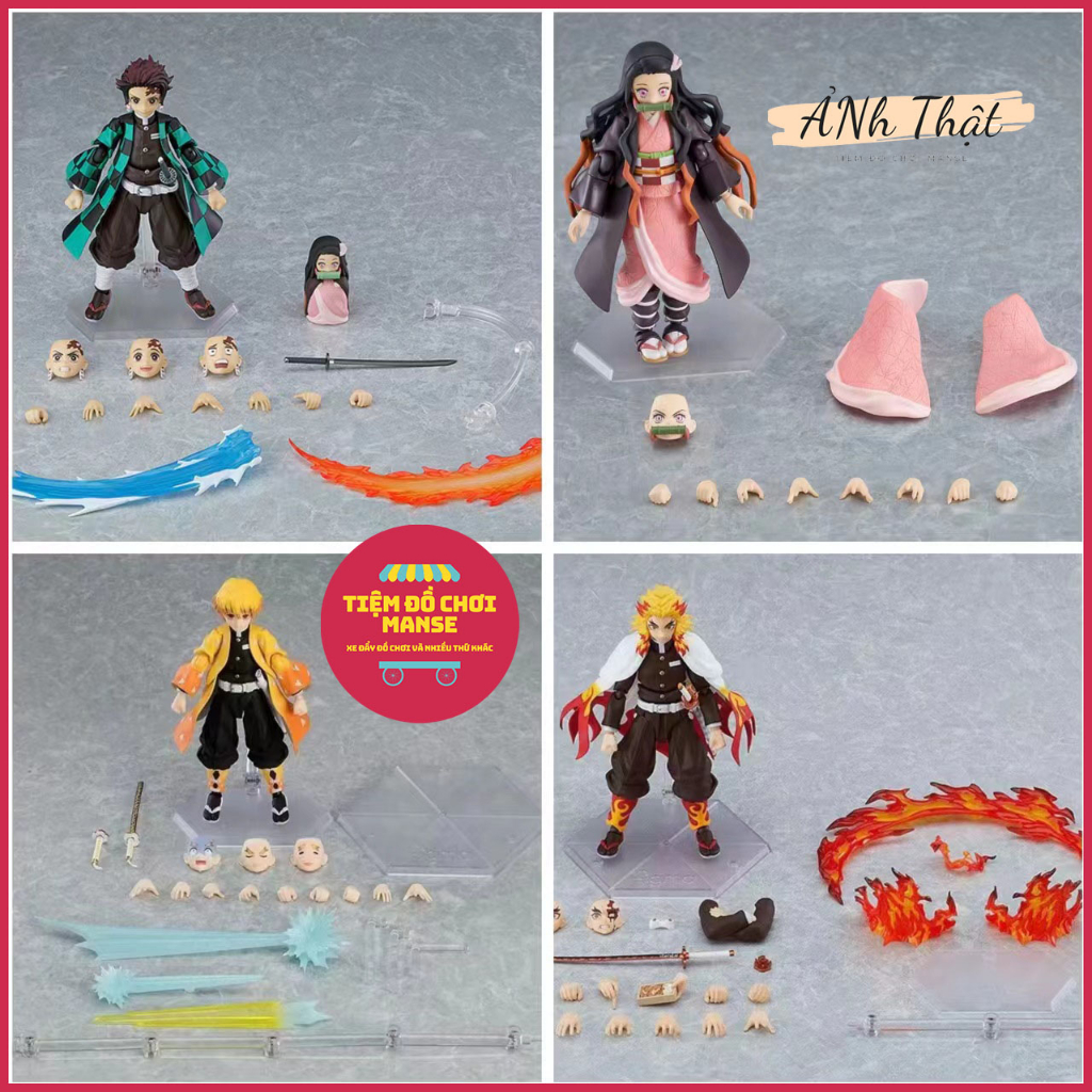 Mô Hình Figure Demon Slayer Zenitsu Rengoku Tanjiro Nezuko có khớp cử động Anime, Game - Full Box Tiệm Đồ Chơi Manse