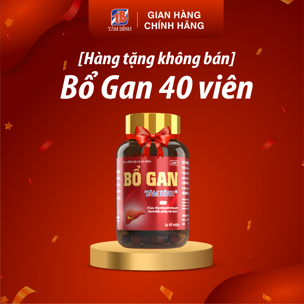 [Tặng] Bổ gan Tâm Bình, hỗ trợ thải độc gan, vàng da chán ăn do chức năng gan suy yếu. Hộp 40v