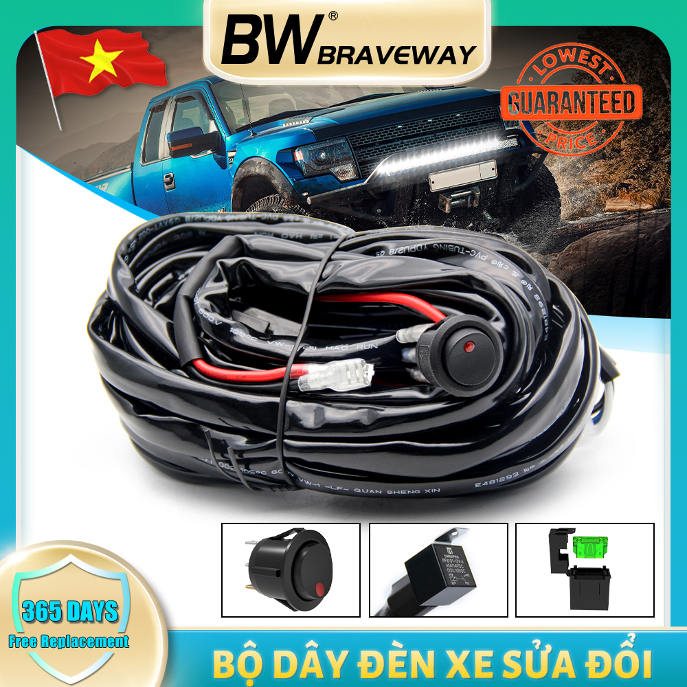 LED Light Bar 3 mét Dây nối dây Công tắc chuyển tiếp bộ không thấm nước cho kết nối LED làm việc với đèn lái xe 12V 24V