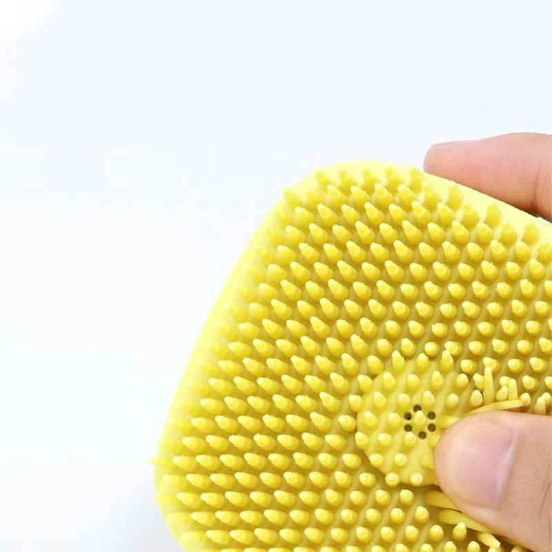 Bàn Chải Tắm,Bông Tắm Silicon Tạo Bọt Matxa Cho Chó Mèo có Chỗ Đựng Sữa Tắm