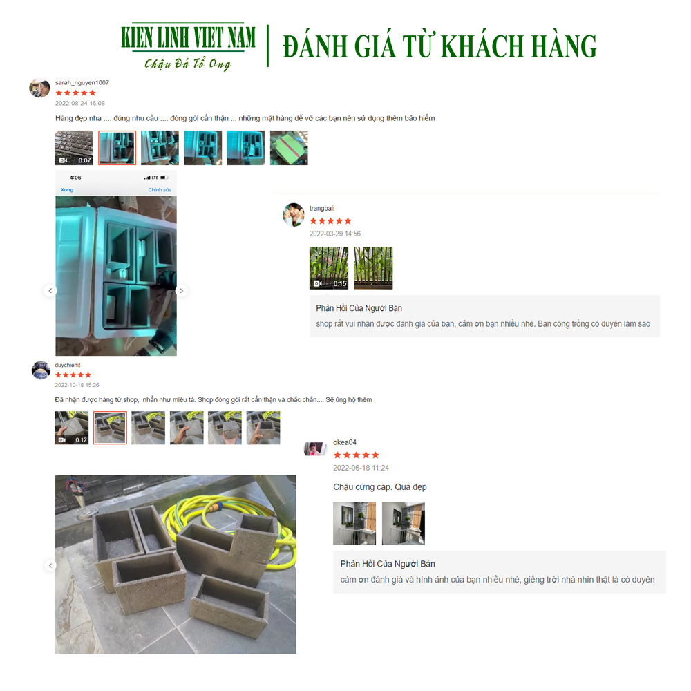 Chậu treo tường rào hình chữ nhật bằng đá ong xám tự nhiên độc đáo