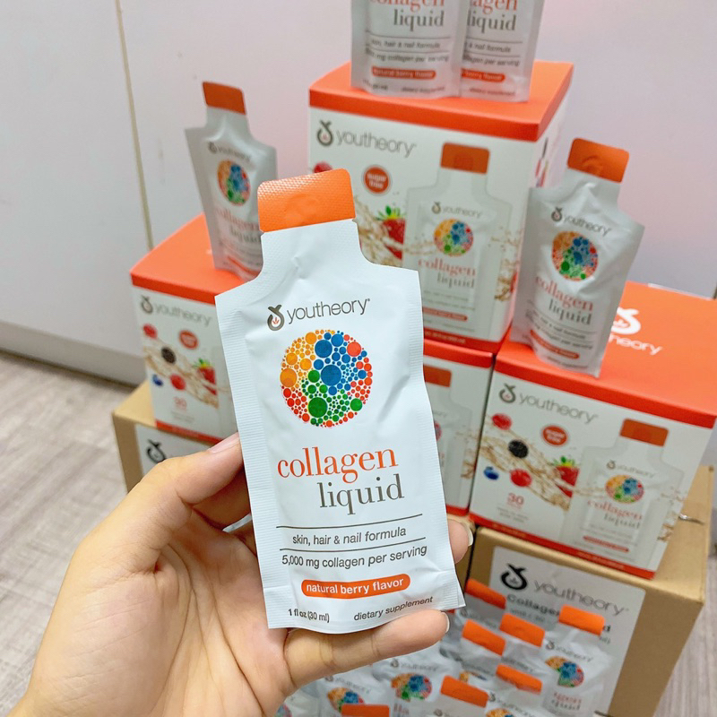 Collagen Dạng Nước Vị Dâu Berry Youtheory Collagen Liquid Berry Flavor 30ml x 30 gói