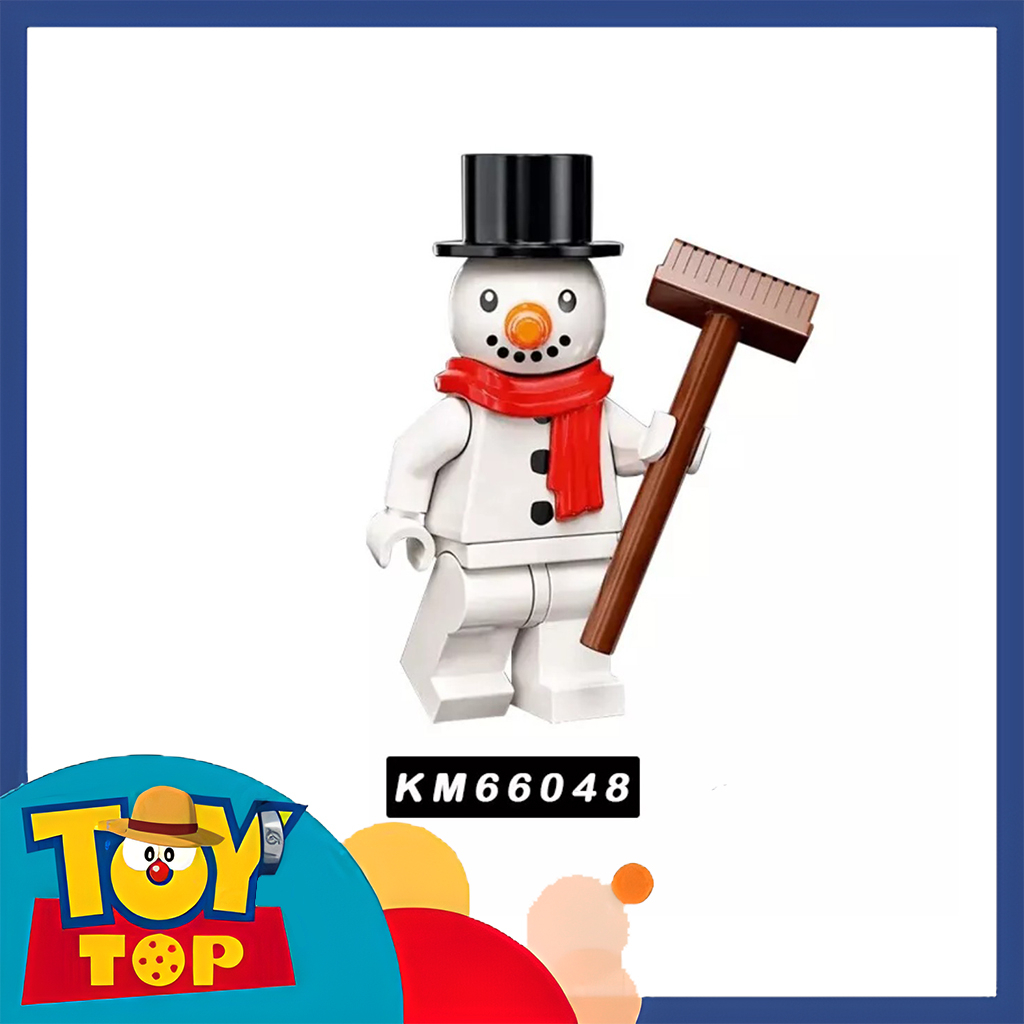 Đồ chơi lắp ráp mini trong series 23 trang phục mascot rồng xanh sói gà người tuyết xếp hình KM66045 KM66050