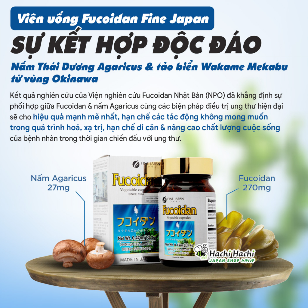 TPBVSK: Viên uống Fucoidan Fine Japan hỗ trợ ngăn ngừa ung thư, tăng sức đề kháng 30 viên - Hachi Hachi Japan Shop