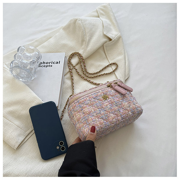 Túi Xách Mini Bằng Len Phối Dây Xích Thời Trang Thu Đông Dành Cho Nữ Túi nhỏ đeo chéo sang trọng túi Xách Nữ mini Đẹp