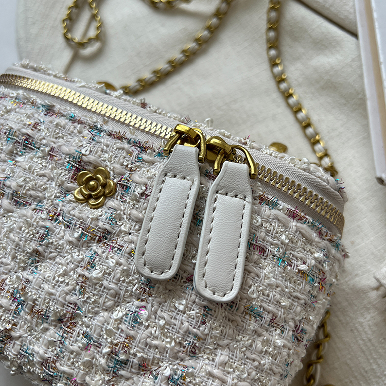 Túi Xách Mini Bằng Len Phối Dây Xích Thời Trang Thu Đông Dành Cho Nữ Túi nhỏ đeo chéo sang trọng túi Xách Nữ mini Đẹp