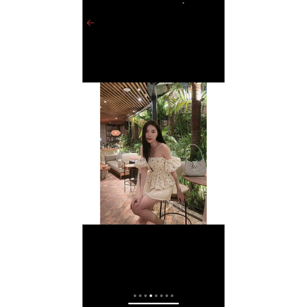 Set Áo Chân Váy Họa Tiết Hoa Nhí Trễ Vai Phối Chân Váy Chữ A Quyến Rũ Trẻ Trung Cá Tính