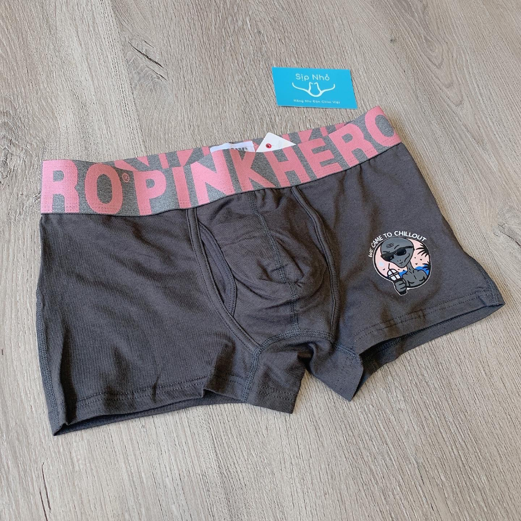 Quần sịp đùi nam cotton màu nâu tro Pink Hero