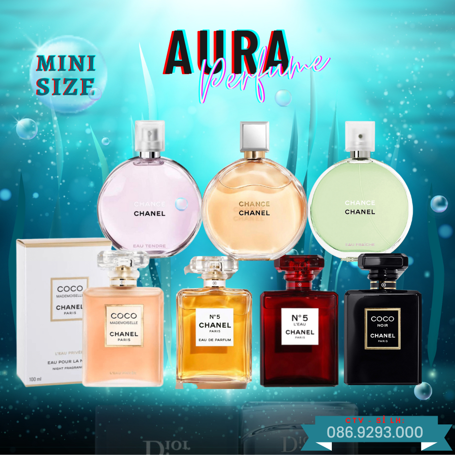 Nước Hoa Chanel Coco Mademoiselle, Chanel Chance Fraiche, Nước Hoa Mini Nữ Aura Store
