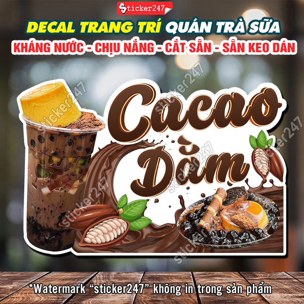 Decal Cacao Dằm Trang Trí Quán - Hình Dán Cam Vắt Decor Trang Trí Quán Trà Sữa, Cà Phê - Decal Dán Tường Chống Nước