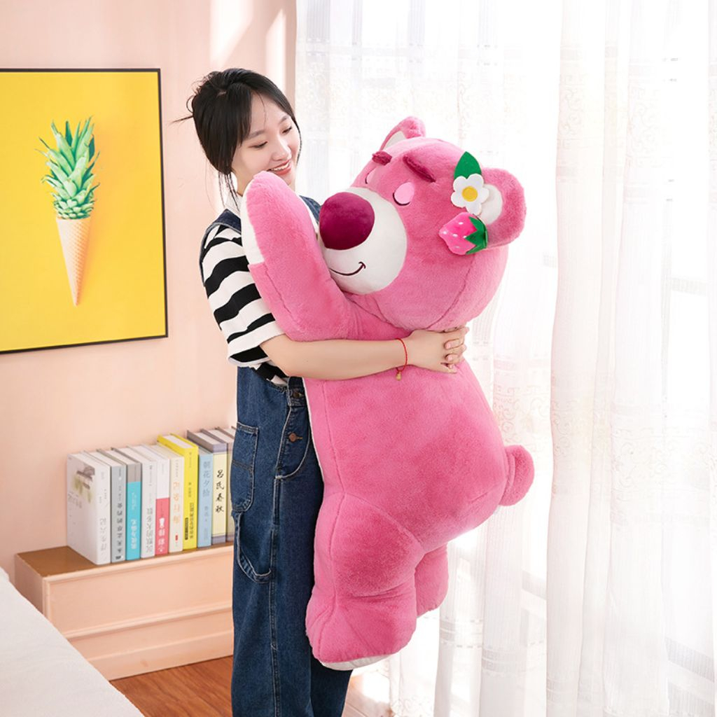 Gấu Dâu Lotso, Gấu Bông Dâu To Nằm Cute Dễ Thương EDA'S HOUSE