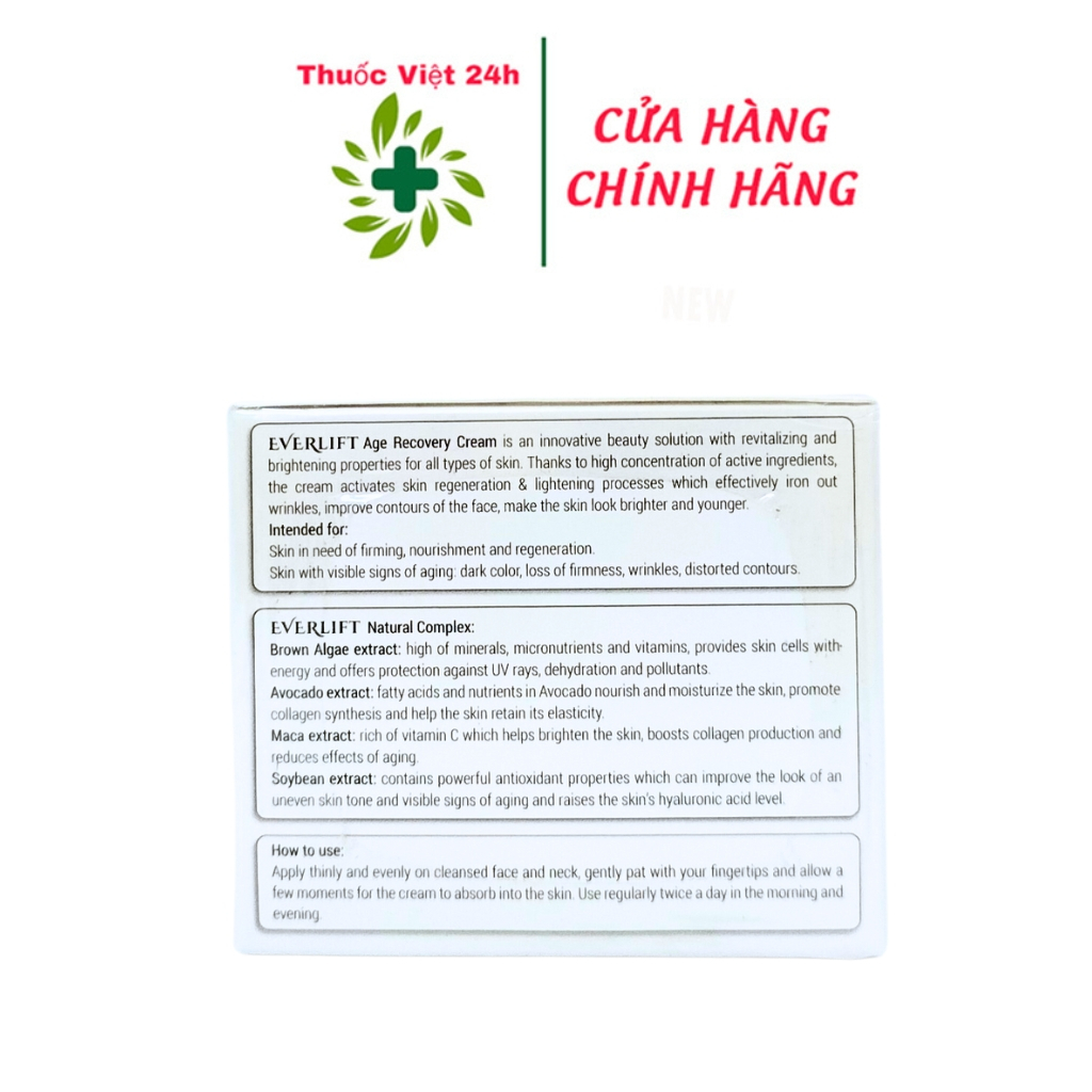 EverLift Cream - Hỗ Trợ Quá Trình Phục Hồi & Tái Tạo Da - Hộp 30gr - ThuocViet24h