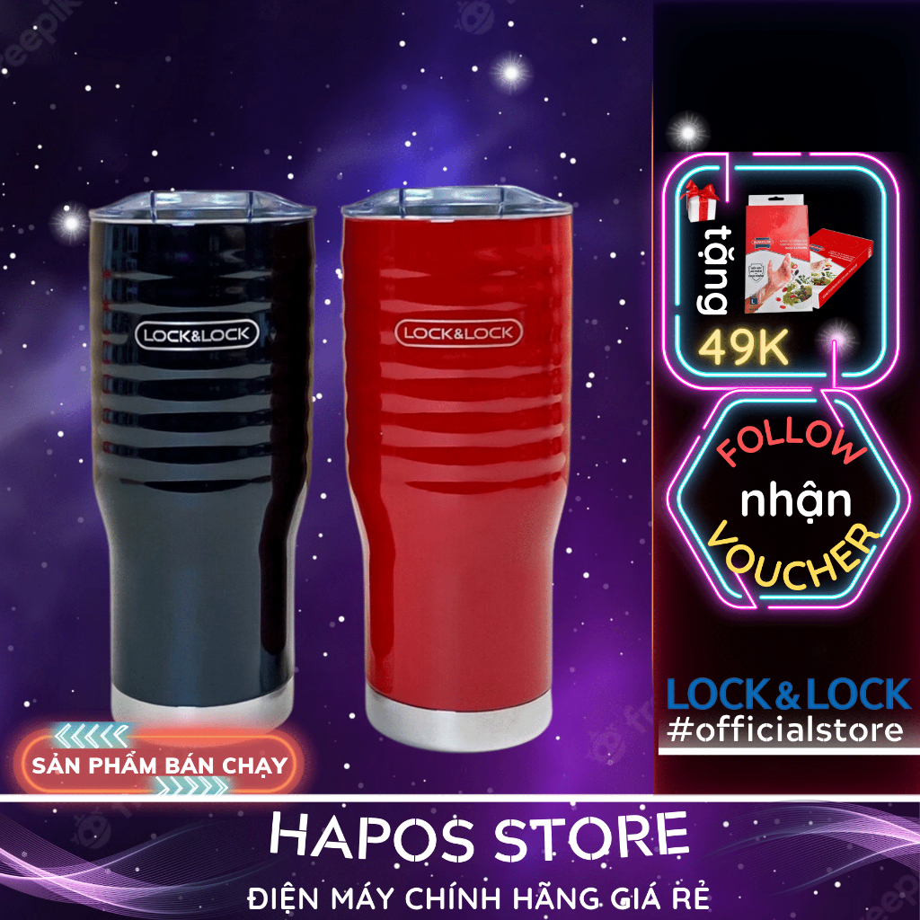 Ly giữ nhiệt Wave Tumbler LocknLock LHC4148 (Đen, Đỏ) 750ml - HAPOS