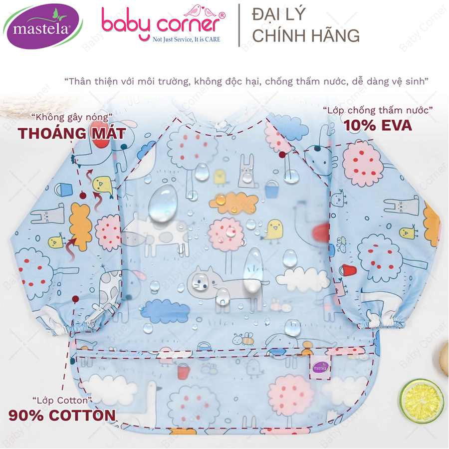 Áo Yếm Ăn Dặm Chống Thấm Dài Tay Mastela Cho Bé 6M-3Y