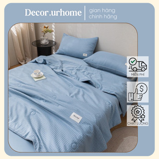 Lụa| bộ 4 món chăn ga gối chăn chần full 6 tone màu waffle phi lụa nt