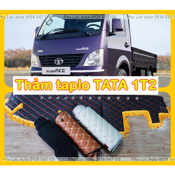 Thảm lót taplo xe tải TMT TATA 1T2 ấn độ loại nhung 3 lớp và da cacbon dày đẹp