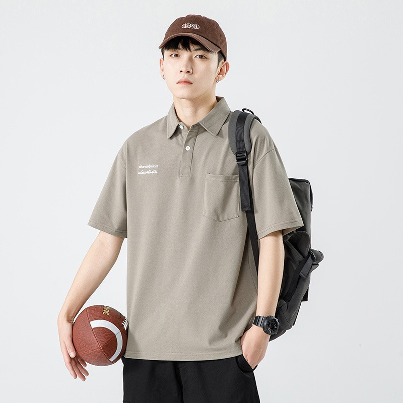 Áo nam polo vải cá sấu in chữ phong cách hàn quốc phối túi ngực ZXstore.vn - AopoloINCHU_P9K11