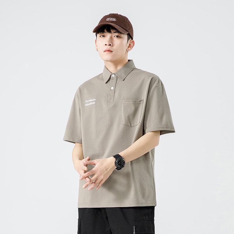 Áo nam polo vải cá sấu in chữ phong cách hàn quốc phối túi ngực ZXstore.vn - AopoloINCHU_P9K11