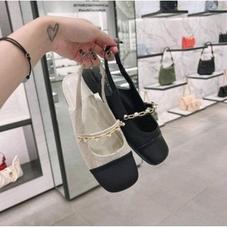 [Sẵn hàng] Giày bệt nữ tiểu thư dây xích hàng qccc, full box cao cấp ms 669-1