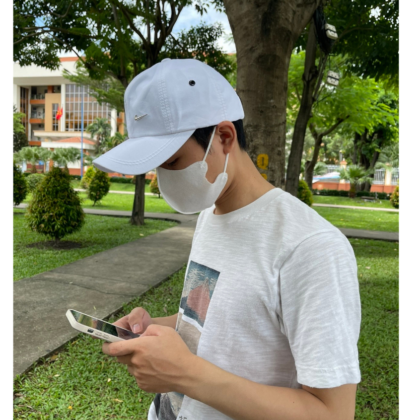 Nón kết mũ lưỡi trai nam nữ HOT màu trắng trơn thoáng mát