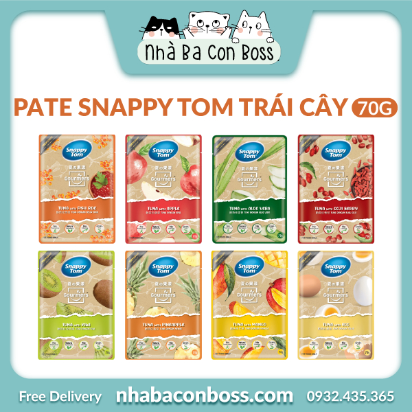 Pate Cho Mèo Snappy Tom Trái Cây 70g