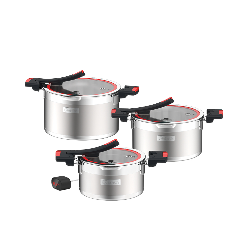 Bộ Nồi Inox Liền Khối Elmich Milano EL-8090 size 16, 20, 22cm