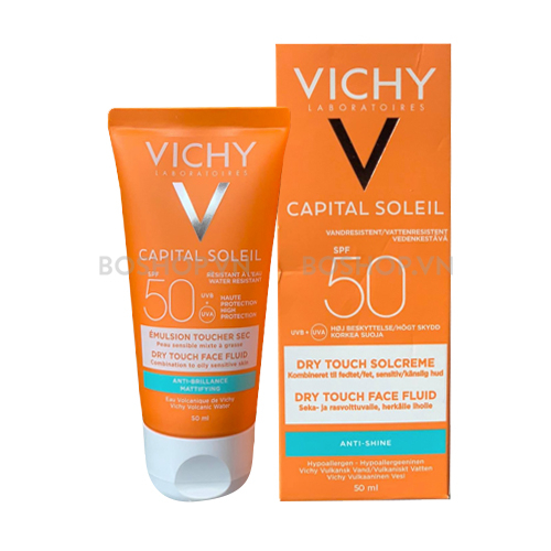 Kem chống nắng SPF 50 UVA+UVB Vichy Capital Soleil Mattifying Dry Touch Face Fluid 50ml