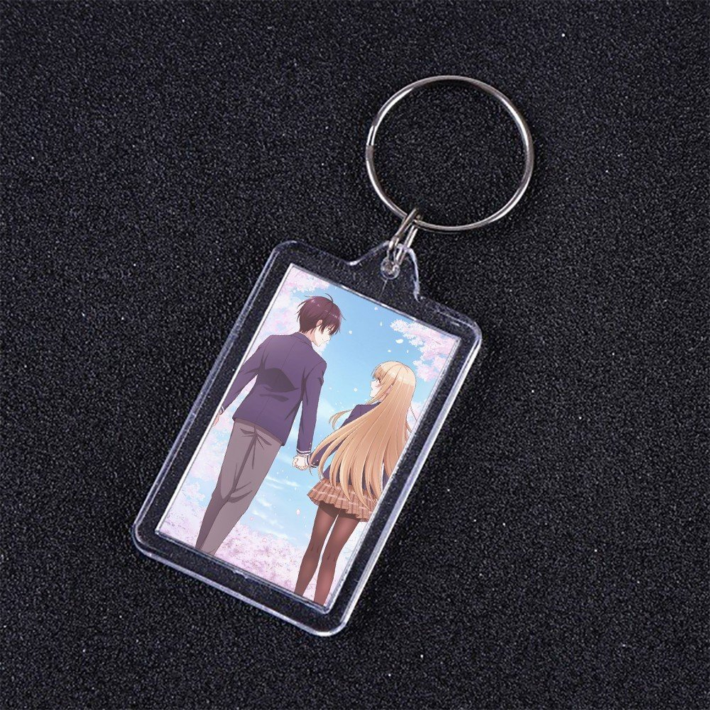 Móc khóa mica IN HÌNH Thiên Sứ Nhà Bên ver Đồng Phục anime chibi xinh xắn dễ thương