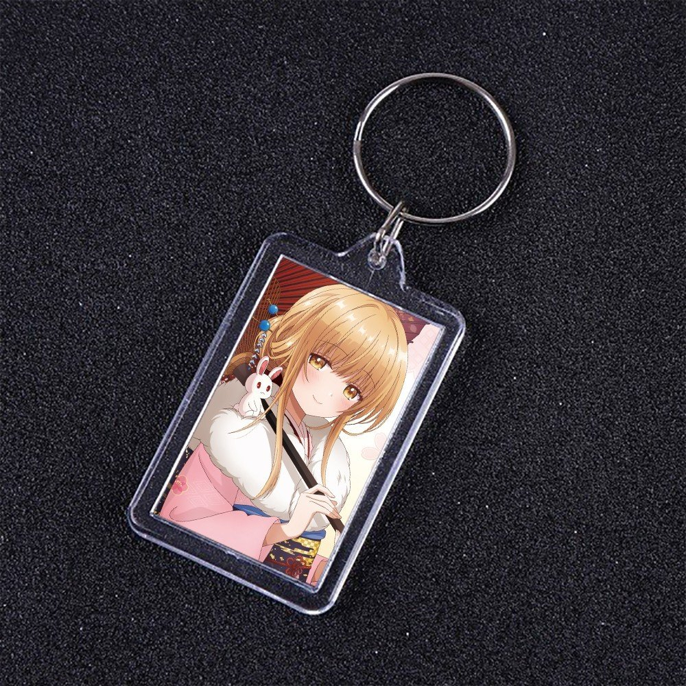 Móc khóa mica IN HÌNH Thiên Sứ Nhà Bên ver Đồng Phục anime chibi xinh xắn dễ thương