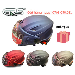 Mũ bảo hiểm grs nửa đầu có kính cao cấp chính hãng size to