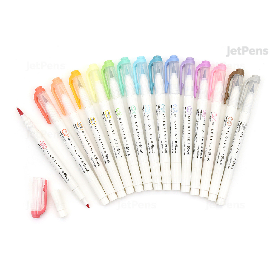 Bút dạ Zebra Mildliner Brush 2 đầu Nhật Bản