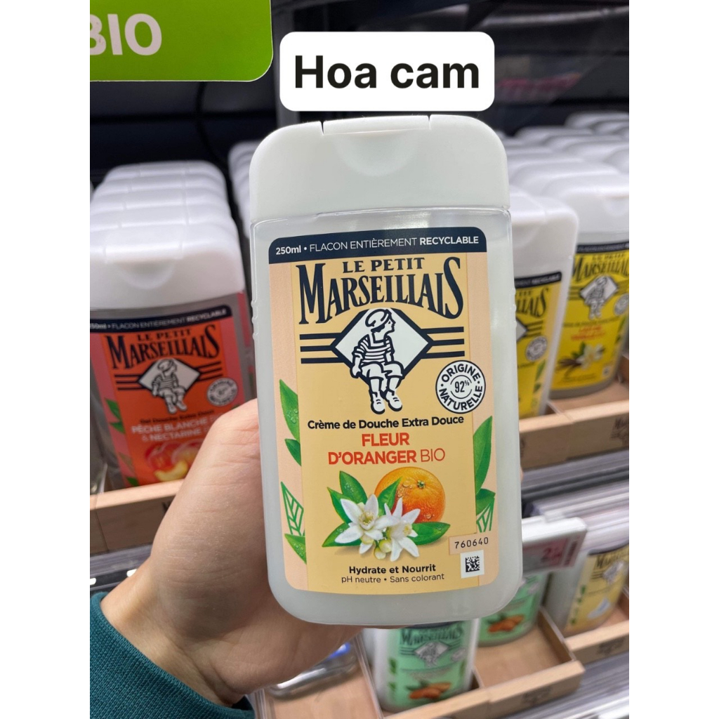 Sữa tắm thiên nhiên Marseillais 250ml hàng Pháp siêu thơm siêu lành tính